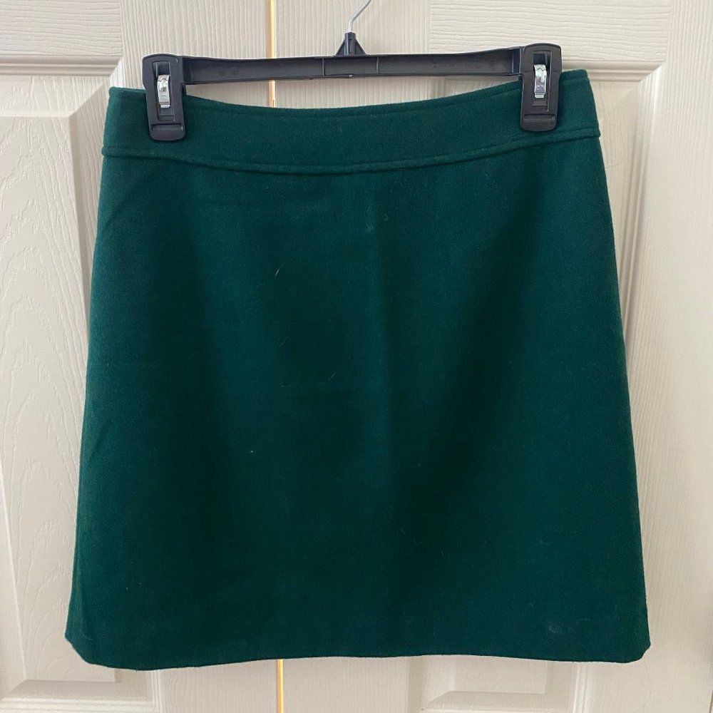 J. Crew green wool blend mini skirt NWOT size 4
